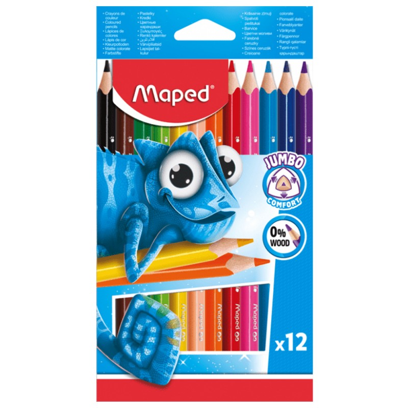 Crayons Couleurs Ergo sans Bois 12pcs - Maped