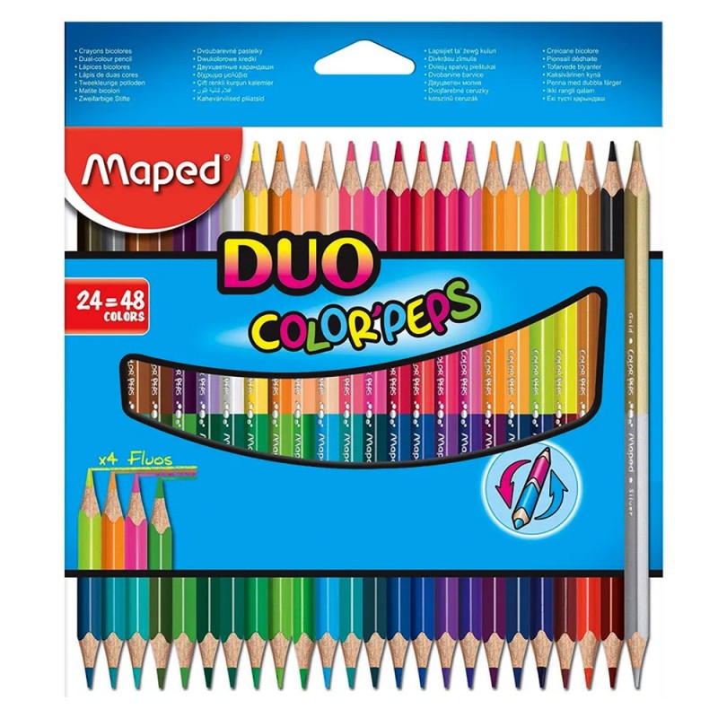 Crayons Bicolores Color'Peps Duo 24pcs - Maped