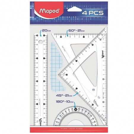 Kit Géométrie 4pcs Maped 20cm - Réf.242820