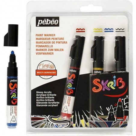 Set 4 Marqueurs Peinture Acrylique Scrib - Pébéo