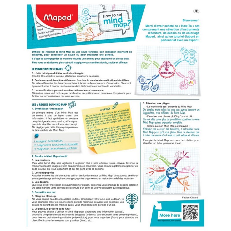Feutres Graph'Peps Mind Map 8pcs + Tuto Maped - Réf.897553