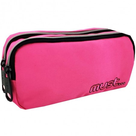 Trousse MUST Uni Rose Fluo 2 Poches - Réf.584622
