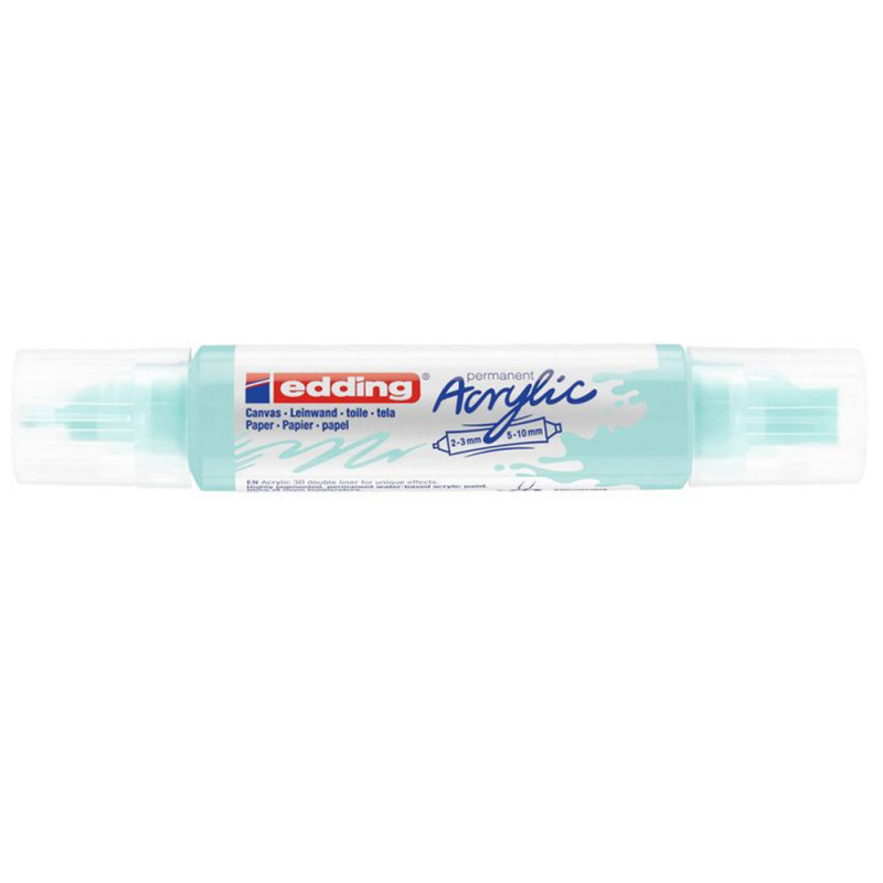 Marqueur Acrylique 3D Double Pointe, Bleu Pastel - Edding