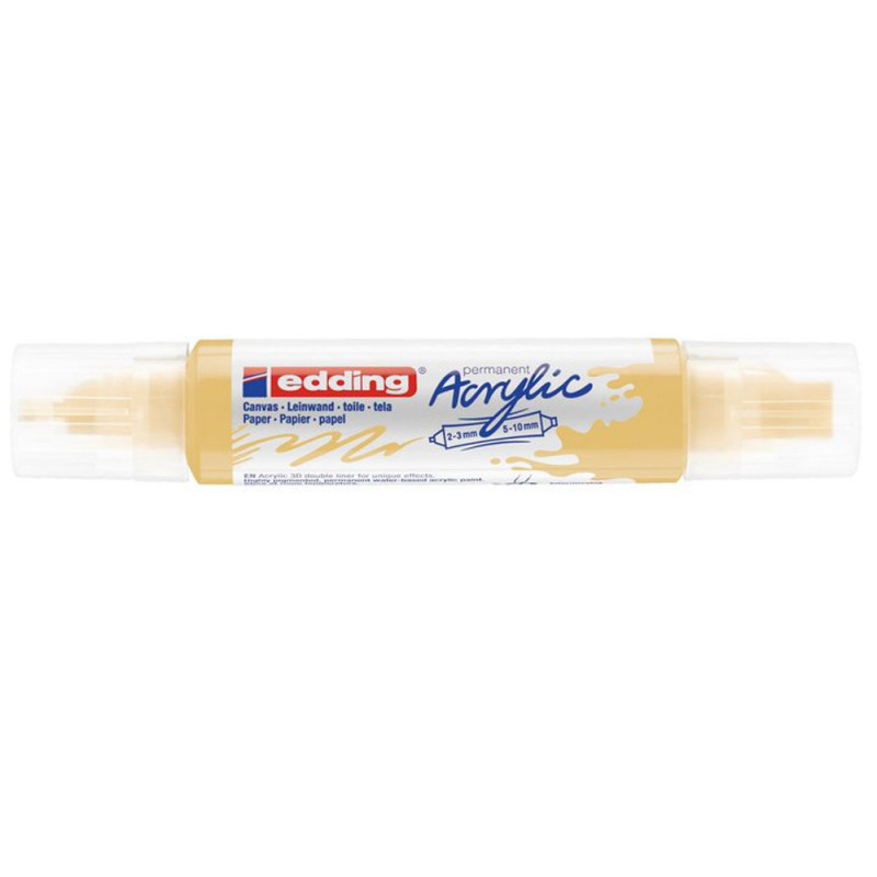 Marqueur Acrylique 3D Double Pointe, Jaune Pastel - Edding