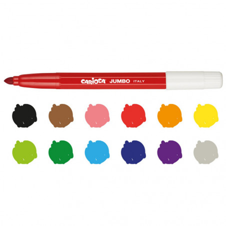Set De 12 Feutres Maxi Jumbo - Carioca