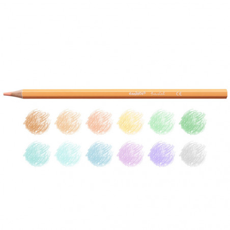 Set De 12 Crayons Hexagonal Pastel - Carioca