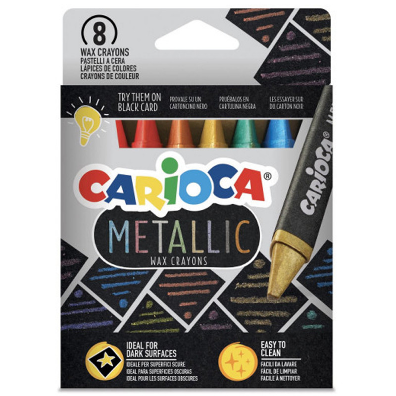 Set De 8 Crayons Cire Mettalique - Carioca