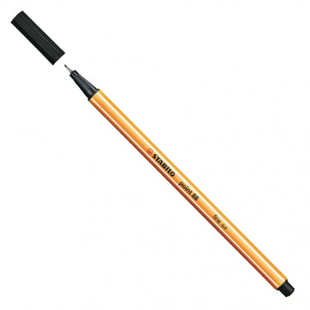 Stylo Feutre Pointe Fine 88 Noir - Stabilo