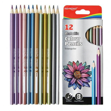 Set de 12 Crayons Métallique - Keyroad
