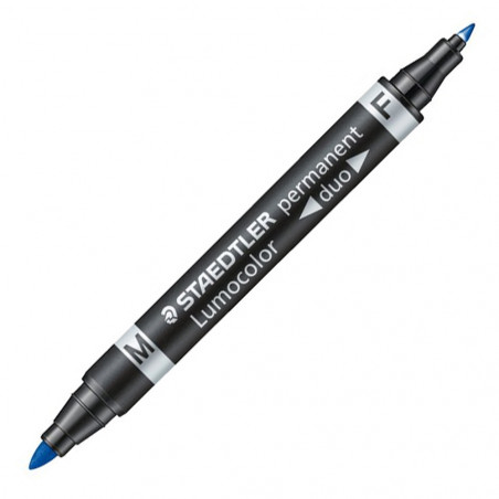Marqueur Permanent Double Pointe Lumocolor, Bleu - Staedtler