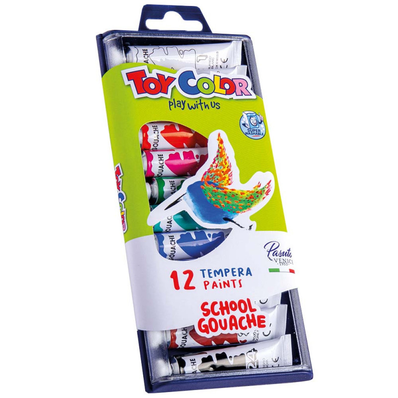 Set De 12 Tubes Gouache Tempera Paints - Toy Color