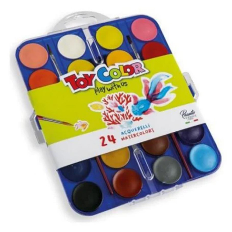 Lot De 24 Couleurs Aquarelles - Toy Color