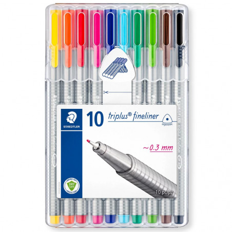 10 Feutres Triplus De Couleurs Assorties STAEDTLER