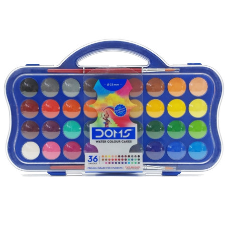 Boite de 36 Pastilles Aquarelles 23mm - Doms