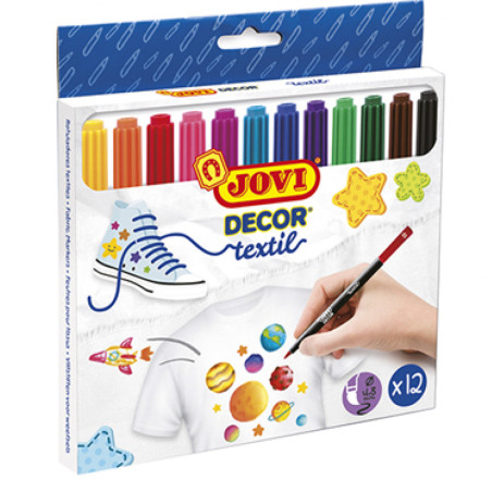 Feutres Textile JOVI Décor 12 Couleurs