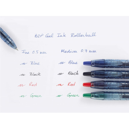Stylo Roller Gel PILOT B2P - Pointe Moyenne 07 - Vert