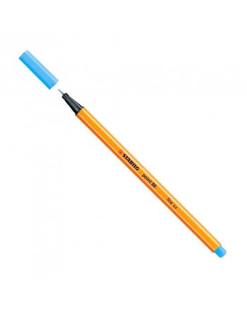 Stylo Feutre Pointe Fine 88 Bleu Fluo - Stabilo