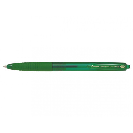 Stylo Bille PILOT Super Grip G Rétractable - Pointe Moyenne - Vert