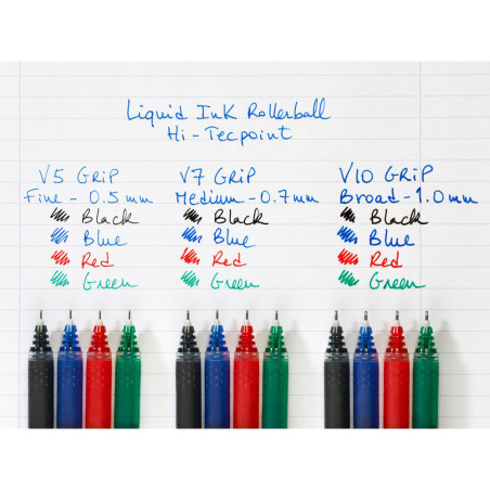 Stylo Roller PILOT Hi-Tecpoint V7 Grip - Pointe Moyenne