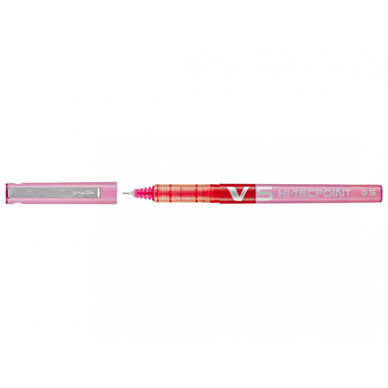 Stylo Roller PILOT V5 Hi-Tecpoint 0.5 - Pointe Fine - Rose