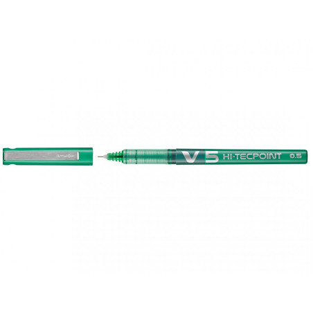 Stylo Roller PILOT V5 Hi-Tecpoint 0.5 - Pointe Fine - Vert