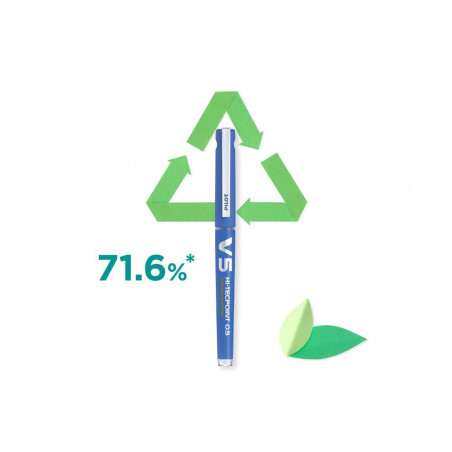 Stylo Roller PILOT V5 Hi-Tecpoint 0.5 - Rechargeable - Pointe Fine