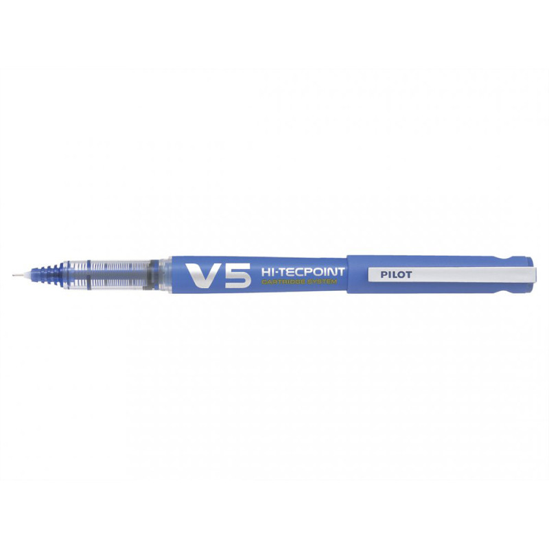 Stylo Roller PILOT V5 Hi-Tecpoint 0.5 - Rechargeable - Pointe Fine - Bleu