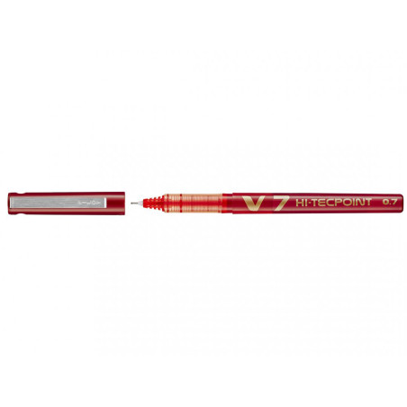 Stylo Roller PILOT V7 Hi-Tecpoint 0.7 - Pointe Moyenne - Rouge