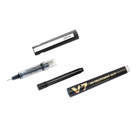 Stylo Roller PILOT V7 Hi-Tecpoint 0.7 - Rechargeable - Pointe Moyenne