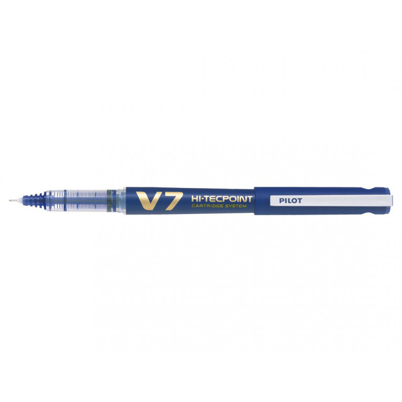 Stylo Roller PILOT V7 Hi-Tecpoint 0.7 - Rechargeable - Pointe Moyenne - Bleu