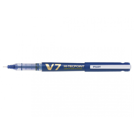 Stylo Roller PILOT V7 Hi-Tecpoint 0.7 - Rechargeable - Pointe Moyenne - Bleu