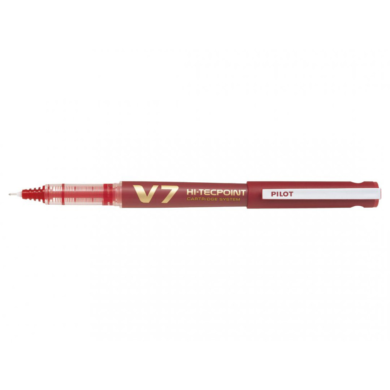 Stylo Roller PILOT V7 Hi-Tecpoint 0.7 - Rechargeable - Pointe Moyenne - Rouge