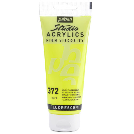 Tube Peinture Acrylique Fine Studio 100ml, Jaune Fluo 372 - Pébéo