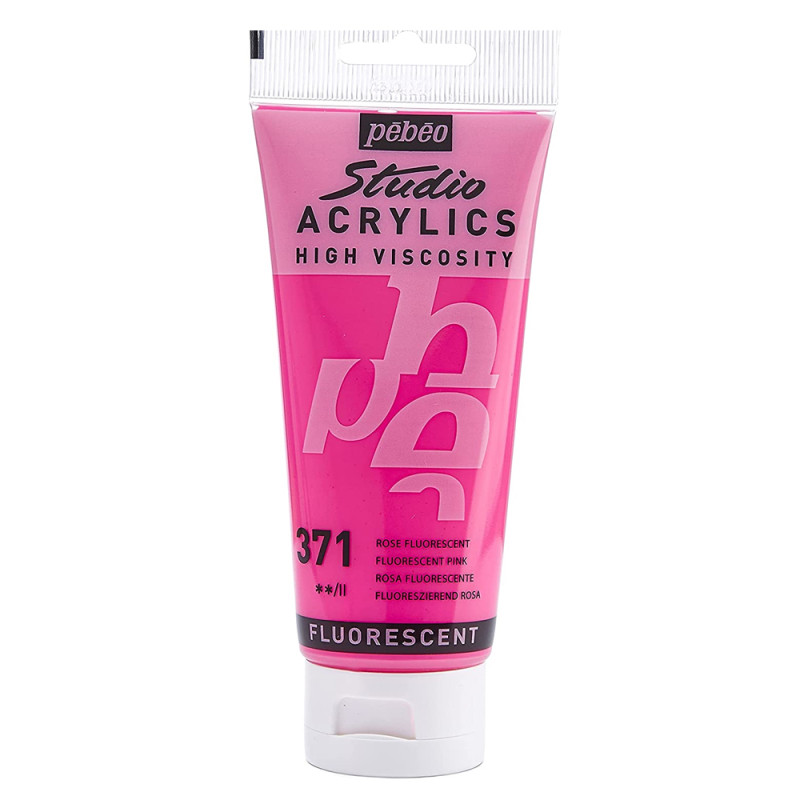 Tube Peinture Acrylique Fine Studio 100ml, Rose Fluo 371 - Pébéo