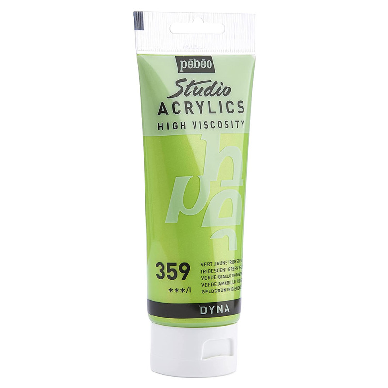 Tube Peinture Acrylique Fine Studio 100ml, Vert Jaune Iridescent 359 - Pébéo