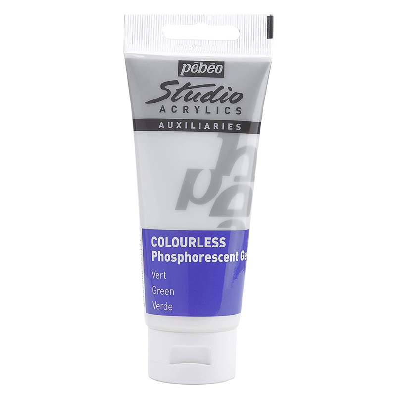 Tube Gel Acrylique Phosphorescent Studio 100ml, Vert - Pébéo