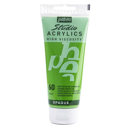 Tube Peinture Acrylique Fine Studio 100ml, Vert Oxyde De Chrome Imit 60 - Pébéo