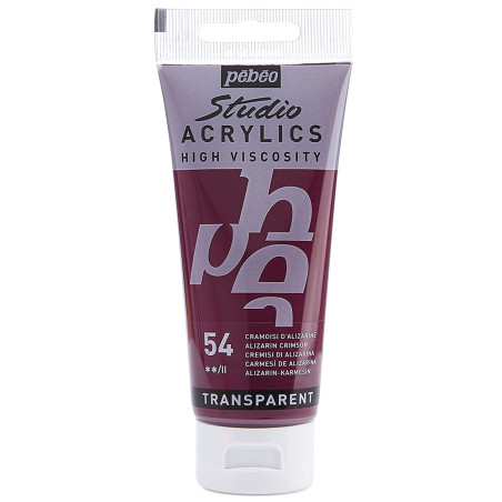 Tube Peinture Acrylique Fine Studio 100ml, Cramoisi D'alizarine 54 - Pébéo