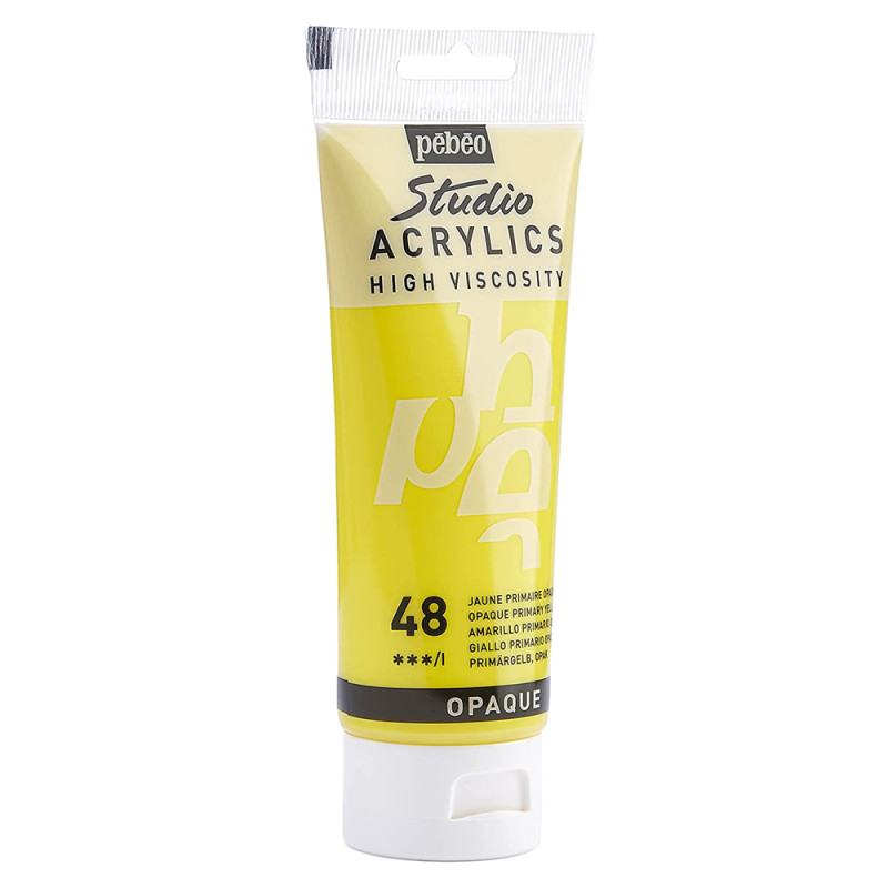 Tube Peinture Acrylique Fine Studio 100ml,  Jaune Primaire Opaque 48 - Pébéo