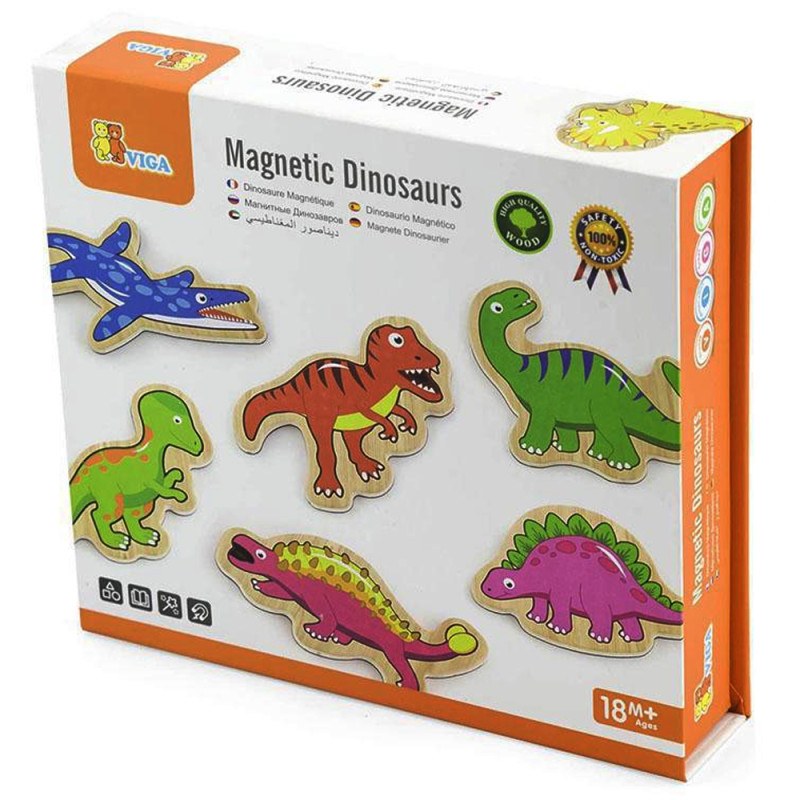 VIGA - Jeu en Bois - Dinosaures Magnétiques