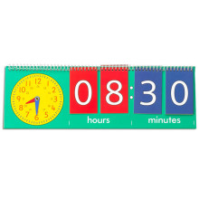 Edx Education Tell the Time Flip Chart - Grande horloge analogique et numérique