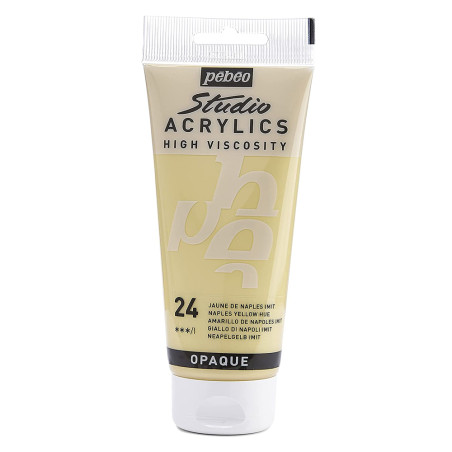 Tube Peinture Acrylique Fine Studio 100ml, Jaune de Naples Imit 24 - Pébéo