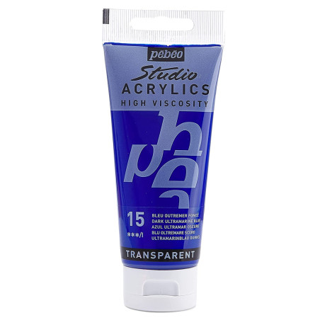 Tube Peinture Acrylique Fine Studio 100ml, Bleu Outremer Foncé 15 - Pébéo