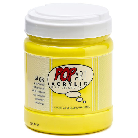 Pop Art Peinture Acrylique -Jaune Primaire 03- PEBEO 700 ml