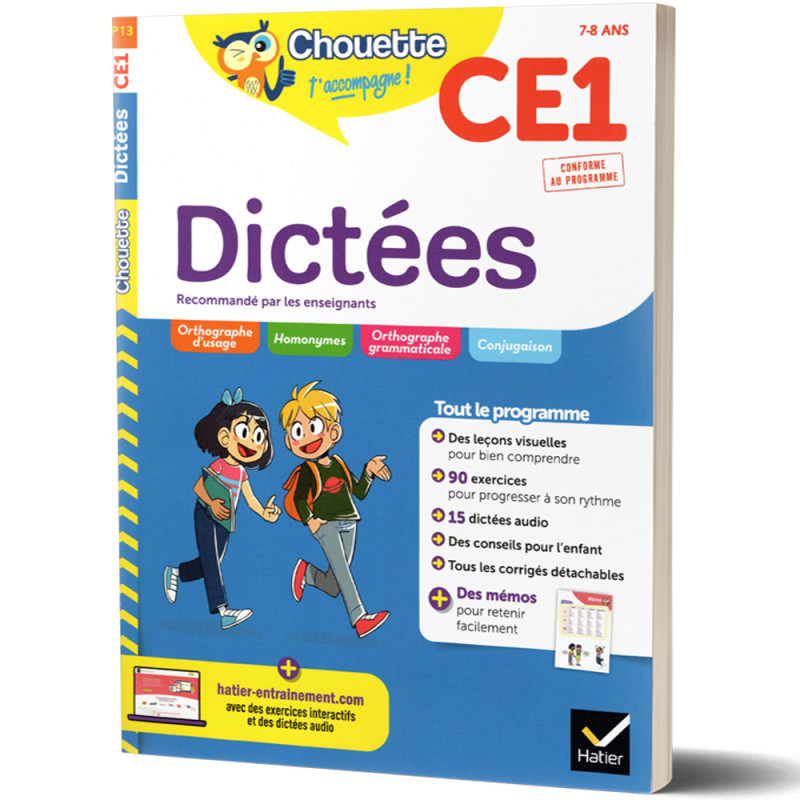 Dictées CE1 7/8ans - Chouette t'accompagne - HATIER