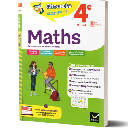 Maths 4ème 13/14ans - Chouette t'accompagne - HATIER