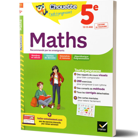 Maths 5ème 12/13ans - Chouette t'accompagne - HATIER