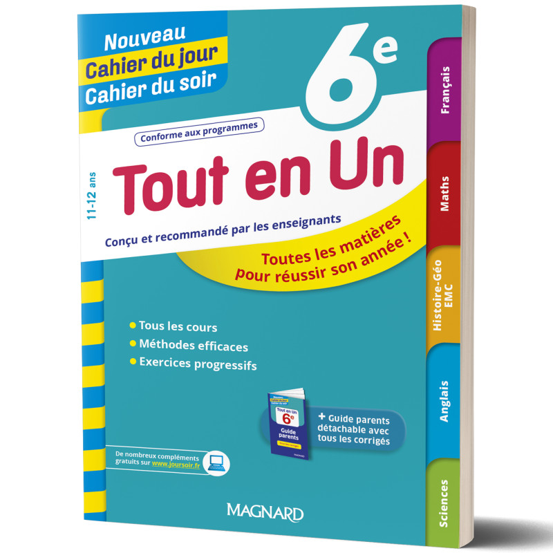 Tout en Un 6ème - Nouveau Cahier du jour Cahier du soir - Magnard