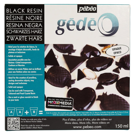 Gédéo Kit Résine Couleur Noir 150 ml PEBEO