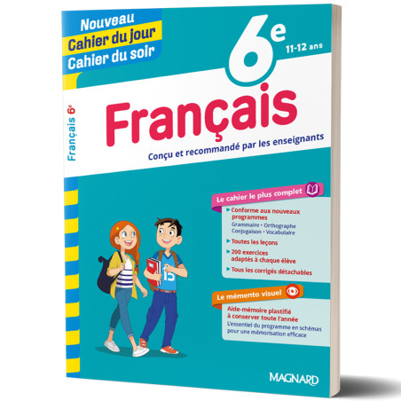 Français 6ème 11/12ans - Nouveau Cahier du jour Cahier du soir - Magnard